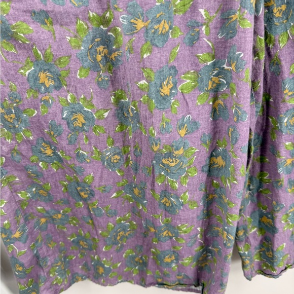 Natural Life Womens Wide Leg Linen Blend Palazzo Pant Boho Floral Hippie Large - Picture 5 of 10